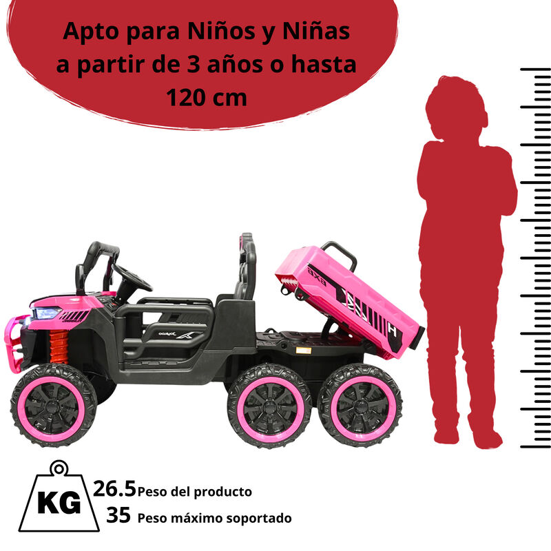 Montable El&eacute;ctrico para Ni&ntilde;os Tractor 6x6 Caja ... image number null