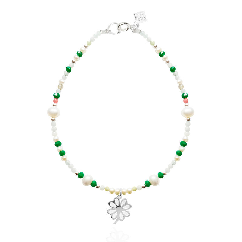 Pulsera Suerte Charm Petunia de Plata con Piedr... image number null