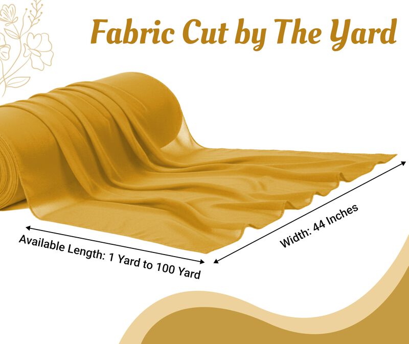 Tela De Chiffon Mds 112 Cm De Ancho Dorado 10 Y... image number null