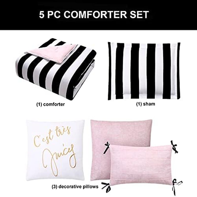 Juego De Edred&oacute;n Juicy Couture Twin De 5 Piezas... image number null