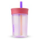 Botella De Agua Owala Kids De Pl&aacute;stico Sin Bpa, 450 Ml, Rosa Y Morado