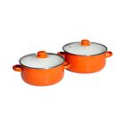 Juego De 2 Ollas Hot Spot Acero Con Tapa 4 Pz 3l Y 4.5l