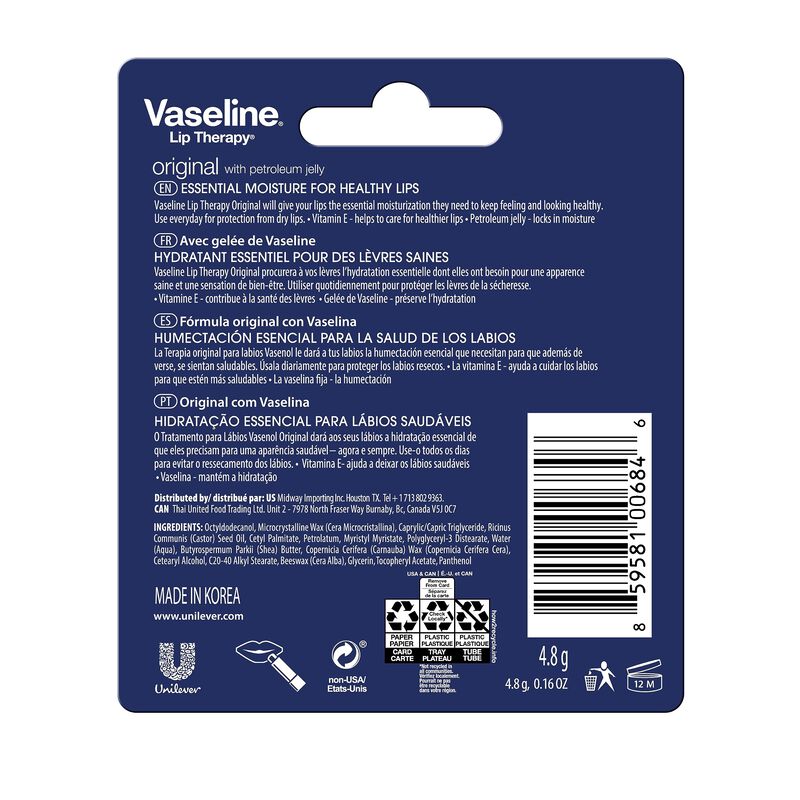B&aacute;lsamo Labial Vaseline Lip Therapy Care Origin... image number null