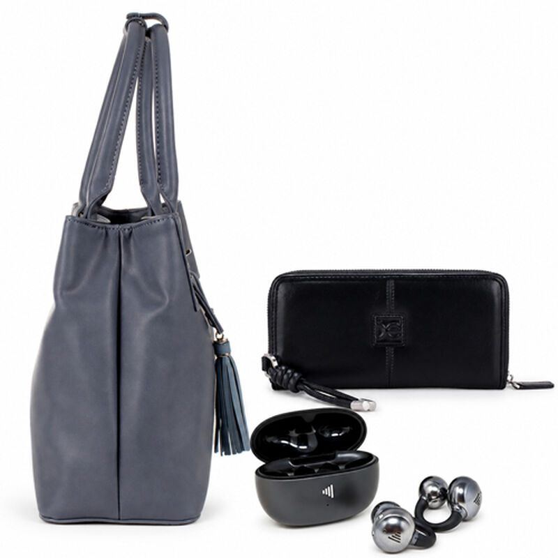 Kit Bolso Cloe Satchel Gris + Cartera Cloe + Au... image number null