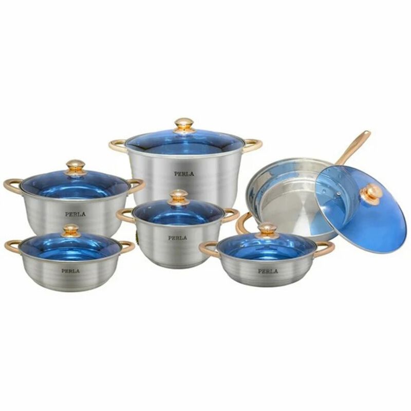 Combo Bateria Perla Milan Jumbo 12 Piezas Inox ... image number null