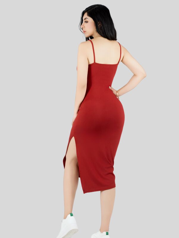 Vestido De Mujer Midi Casual Ves-1022 Rojo Stre... image number null