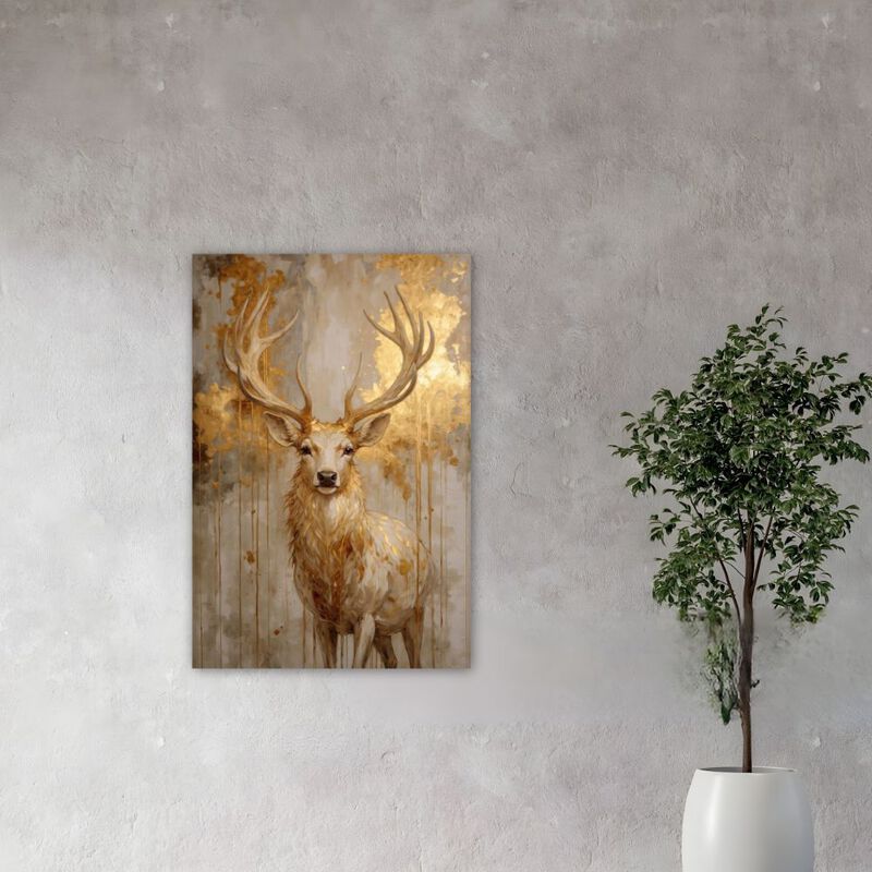 Cuadro Decorativo Animal 20x30cm Venado Ocre Im... image number null