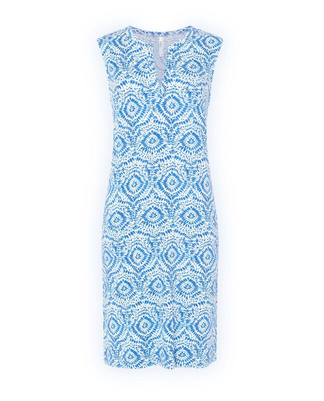 Vestido Corto con Abertura Azul image number null