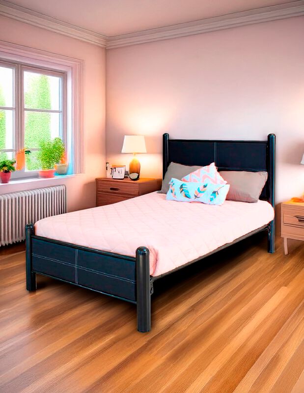 Cama Individual Cruzze Con Cabecera En Vinil Ch... image number null