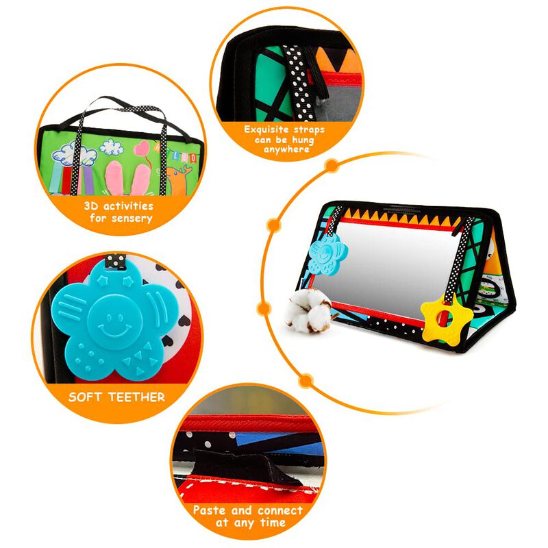 Beetoy Tummy Time Baby Mirror Toys Con Estampad... image number null