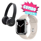 Combo Apple Watch Serie 7 41mm Plata (Reacondicionado certificado) + Audifonos  Bluetooth