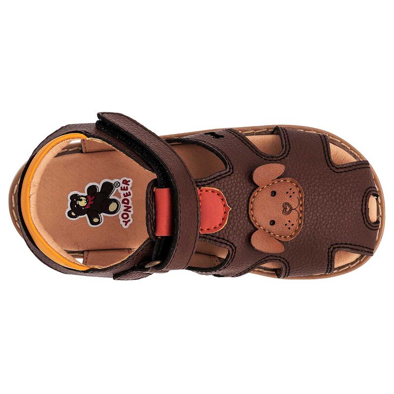Yondeer Sandalia para bebé niño café amarillo image number null