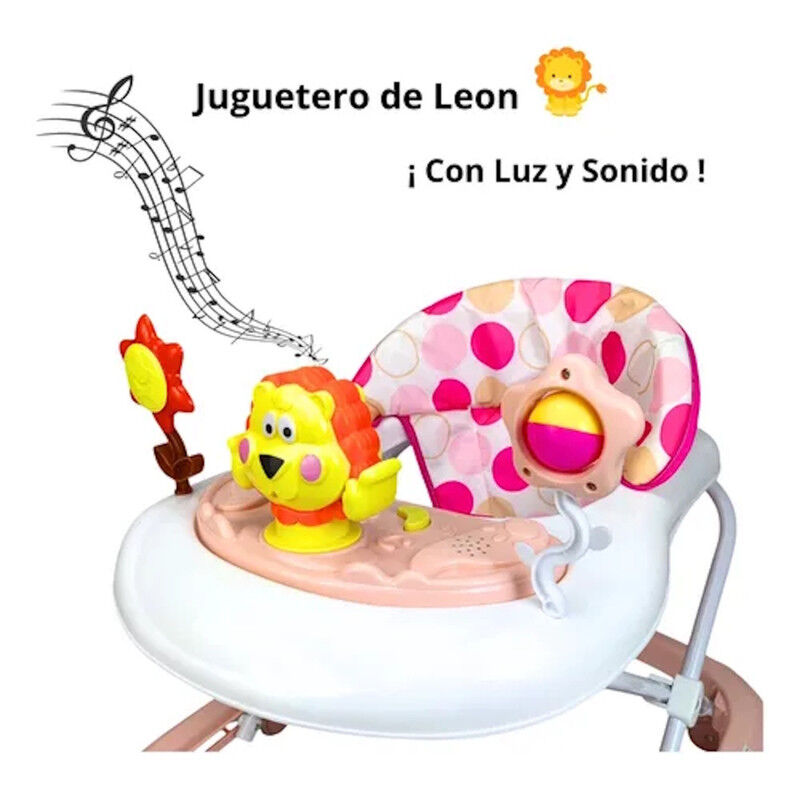 Andadera Para Beb&eacute; Rosa Con Luz Sonido Llantas ... image number null