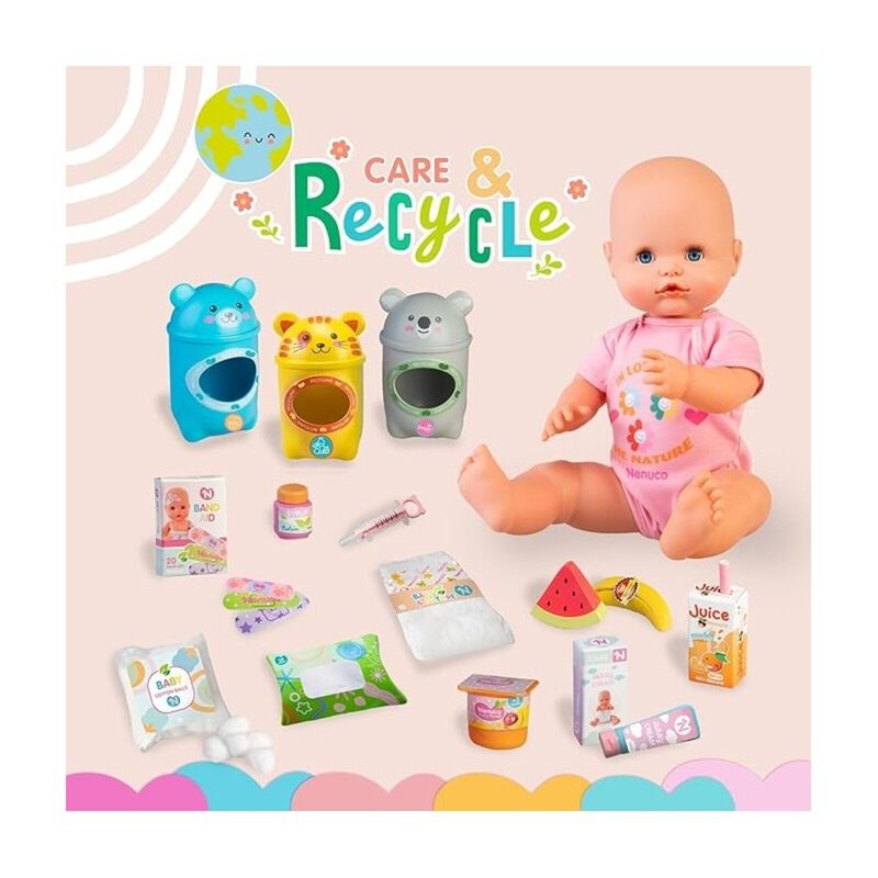 Mu&ntilde;eco Beb&eacute; Reciclaje 42 Cm 3 Contenedores Acce... image number null