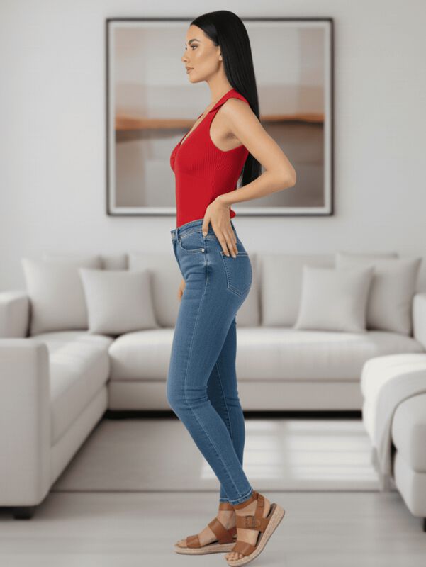 Blusa Casual Mujer Moderna Tejido Acanalado BL-... image number null