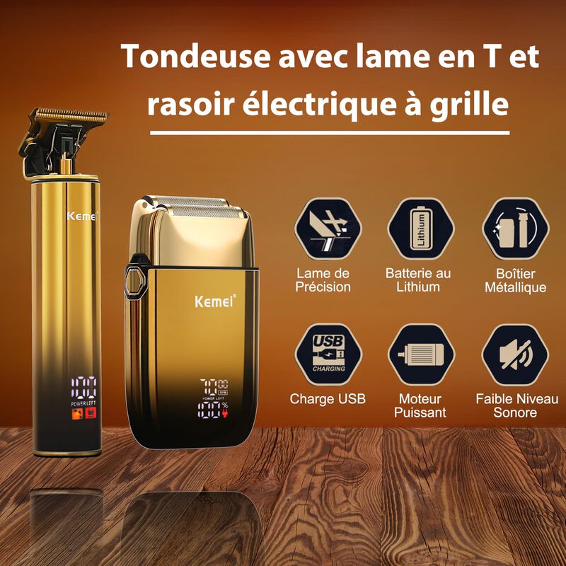 Afeitadora El&eacute;ctrica Razor Kemei Bald Head Shav... image number null