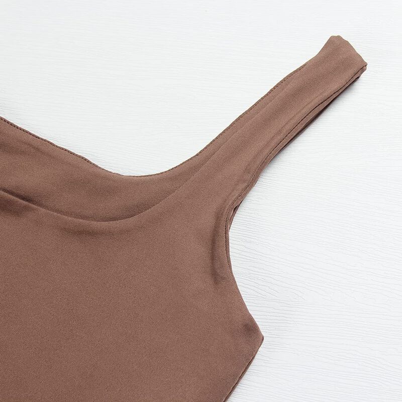 Top Corto Sin Mangas Artfish Color Marr&oacute;n Mocha... image number null