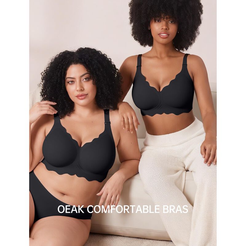 Sujetador OEAK Sin Aros Push-up 2 Uds. XL Negro image number null