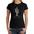Camiseta Word Art Para Mujer - Ciudades de Arizona- Negro