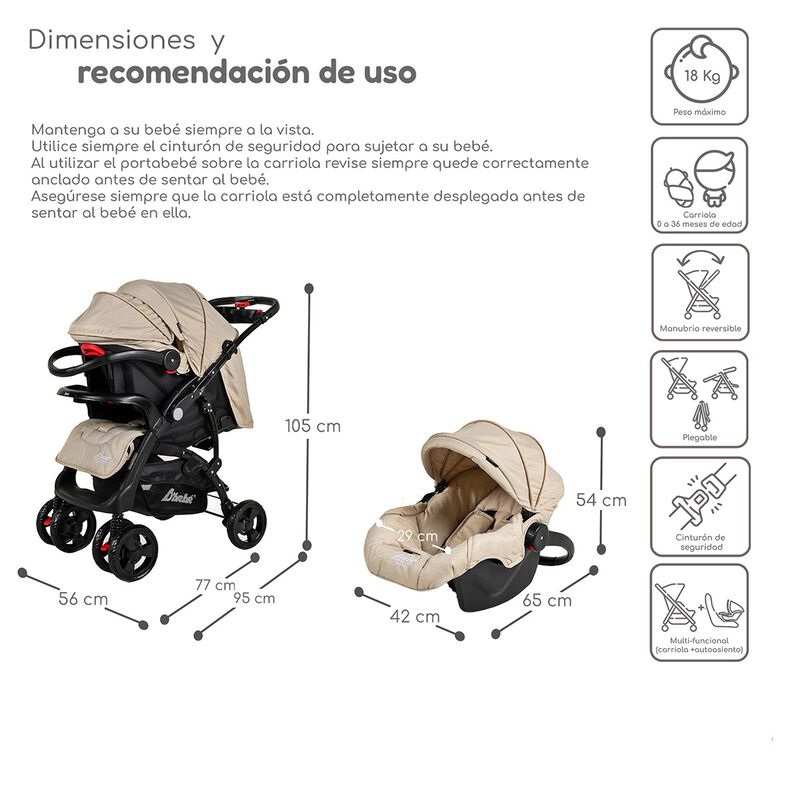 Carriola con Autoasiento Reversible Elite D'Beb... image number null