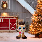 Inflable Navideño Reno con Bufafanda  Luz Led  1.5 Mts iluminacion integrada