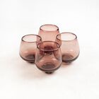 Vasos Set de 4 Vasos de Vidrio Soplado Amatista Marea Baja