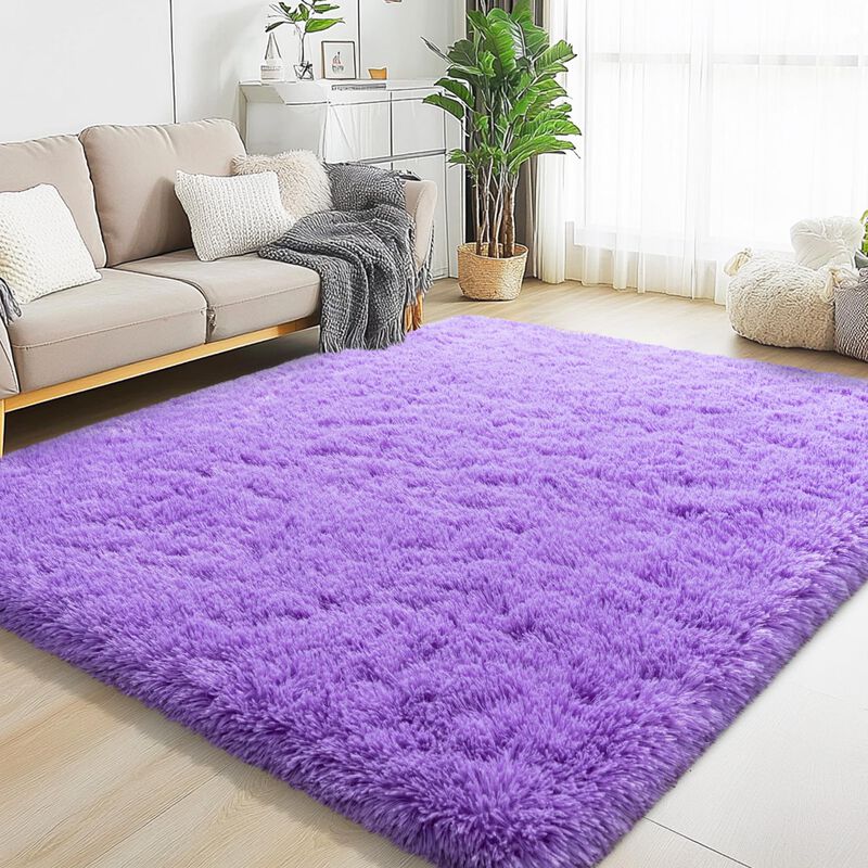 Alfombra De &Aacute;rea Aafkk 178x142 Cm Morado Peluda... image number null