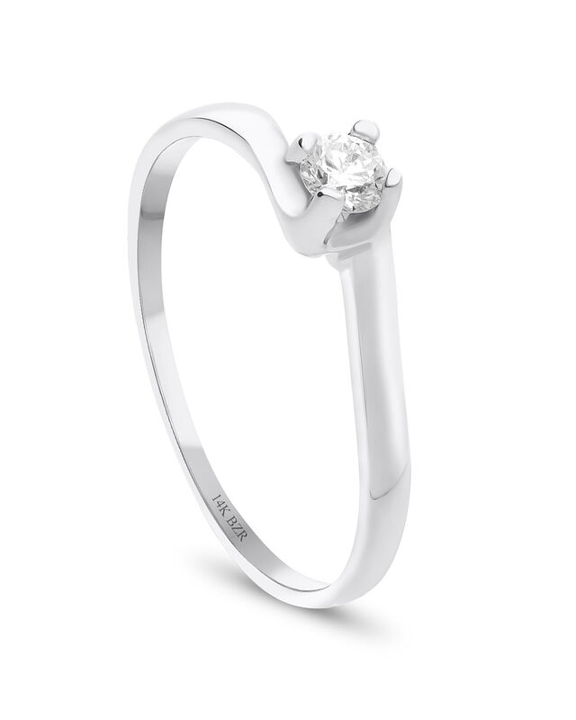 Solitario En Oro Blanco 14k Con Brillante De 15... image number null
