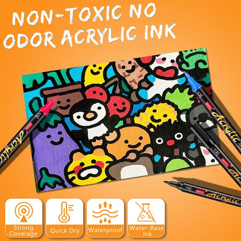Marcadores De Pintura Droaful 6 Pzas Negro De P... image number null