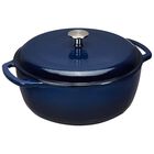 Horno Holand&eacute;s Amazon Basics de Hierro Fundido, 7.3 L, Azul Marino
