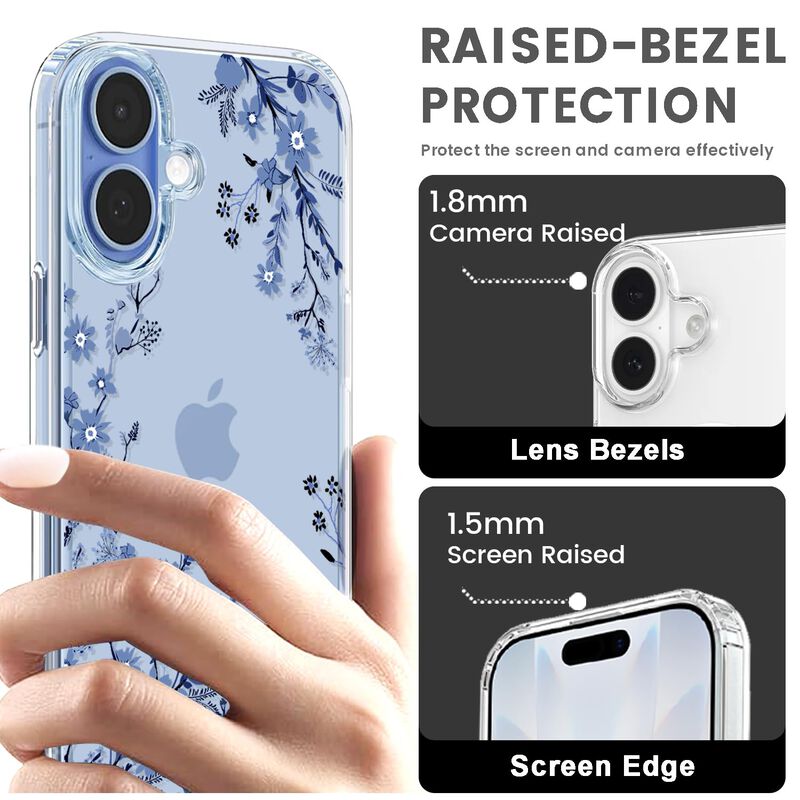 Funda Kexaar para iPhone 17 6.3" Azul Floral image number null