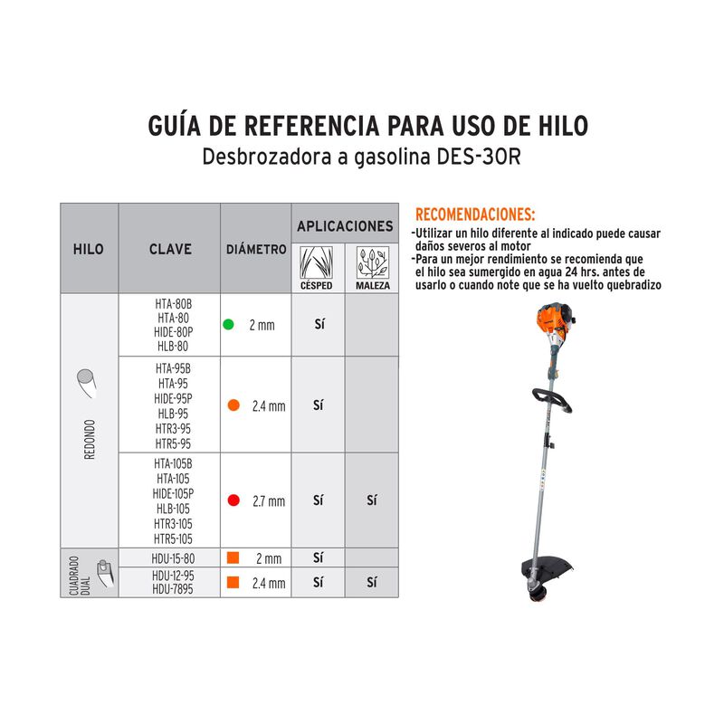 Desbrozadora A Gasolina 30 Cc Mango 'D' 17' Cor... image number null