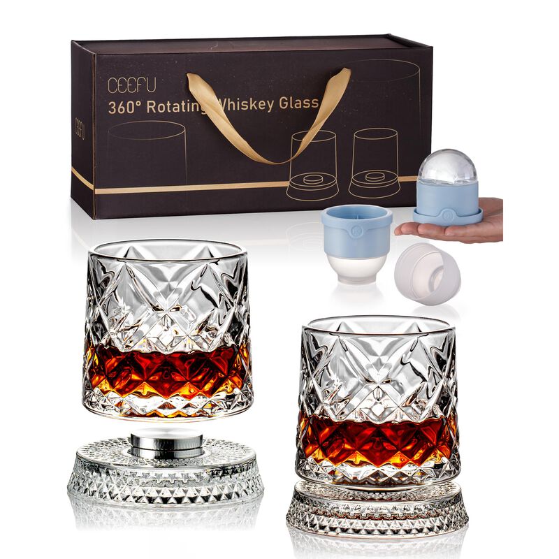 Vasos Giratorios de Whisky Ceefu 280ml, Juego d... image number null