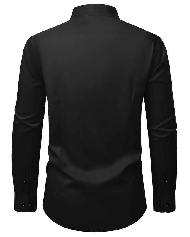Camisa De Vestir Rouwell Manga Larga Negra 2xl ... image number null