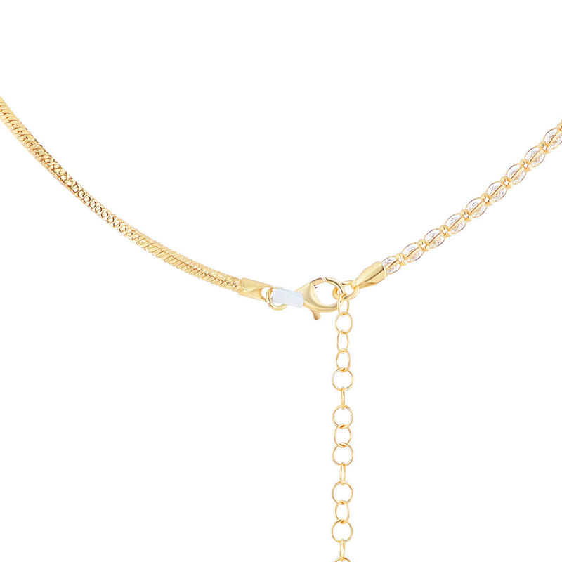 Cadena Plata Dorada 925 Con Piedras De Color image number null
