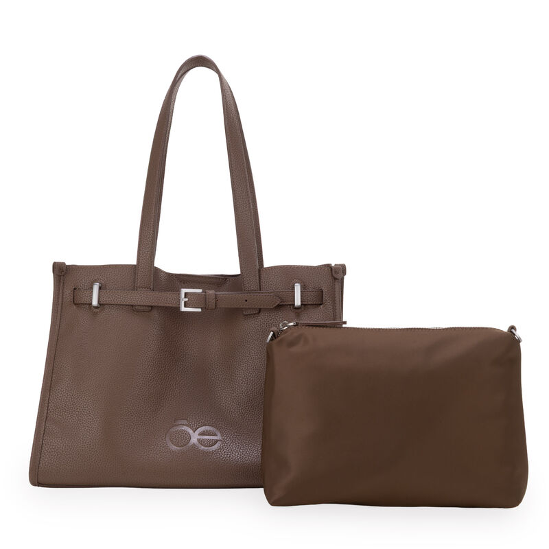 Bolsa Tote Grande Con Hebilla Decorativa Color ... image number null