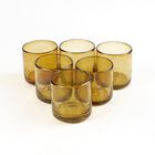 Vasos  Set de 6 Vasos de Vidrio Soplado Ámbar Marea Baja