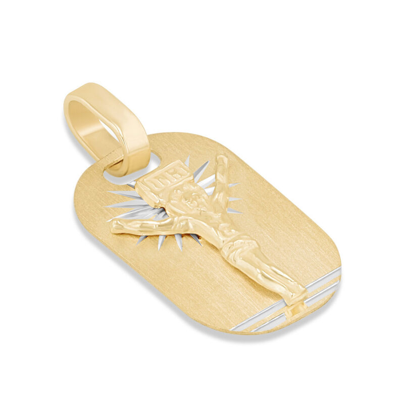 Medalla Rectangular Con Cristo Oro Amarillo 10k... image number null