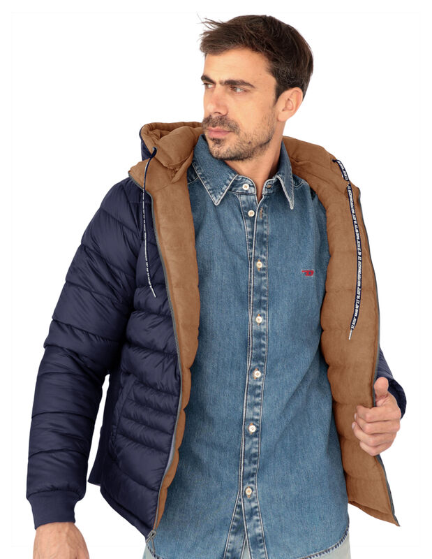 Chamarra Reversible Caballero Capitonada Gorro ... image number null