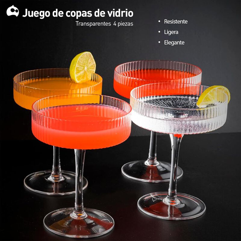 Set de 4 Copas 280 ml de Cristal Bluelander image number null