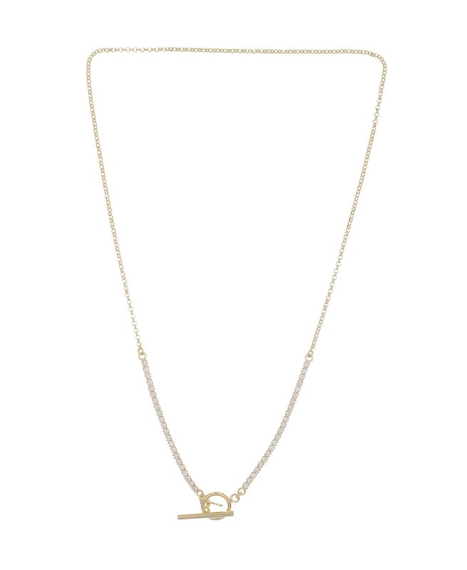 Gargantilla De Plata Dorada Con Zirconias image number null