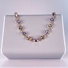 Pulsera De Plata Dorada Con Piedras De Colores