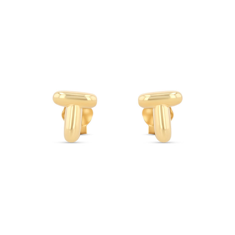 Aretes De Oro Amarillo De 10K (Letra T) image number null