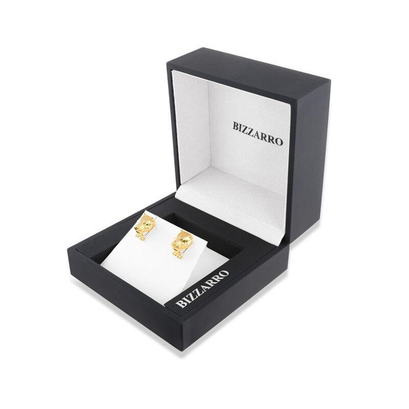 Aretes De Pantera De Oro Amarillo 14K Con Zirco... image number null