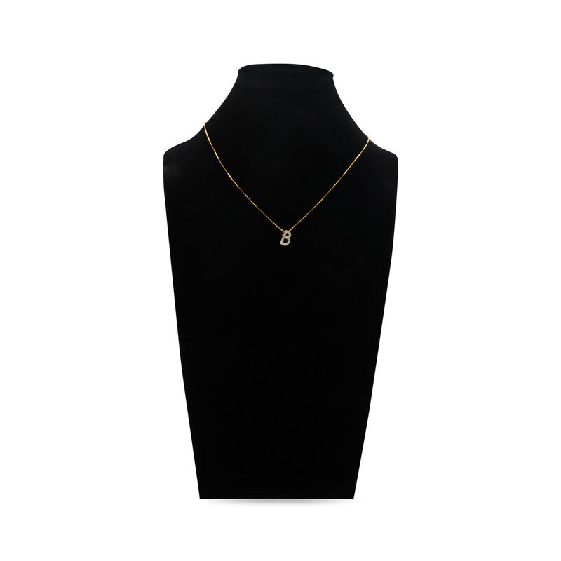 Dije Letra B De Oro Amarillo 14k Con Cadena Con... image number null