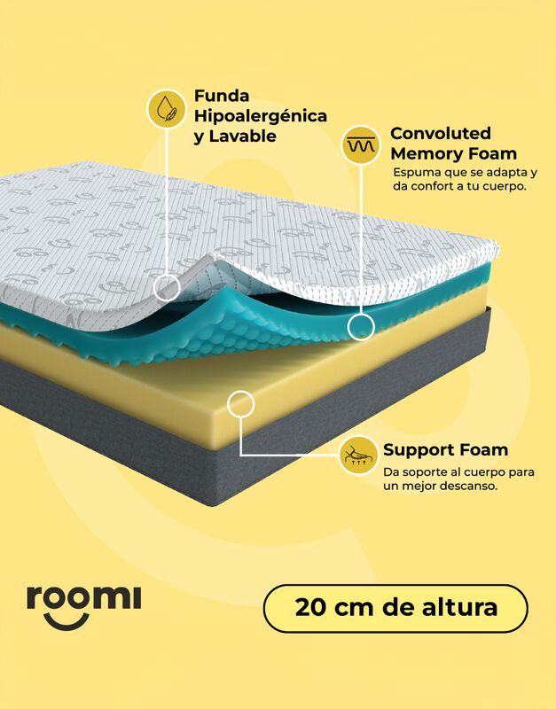 Colch&oacute;n Queen Size Roomi Smile M&aacute;s Coomfi Adult... image number null
