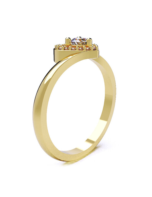 Anillo de Compromiso en Oro Amarillo 14K con Ci... image number null