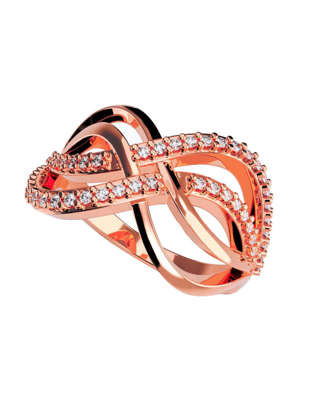 Anillo de Compromiso en Oro Rosa 10K con Circon... image number null