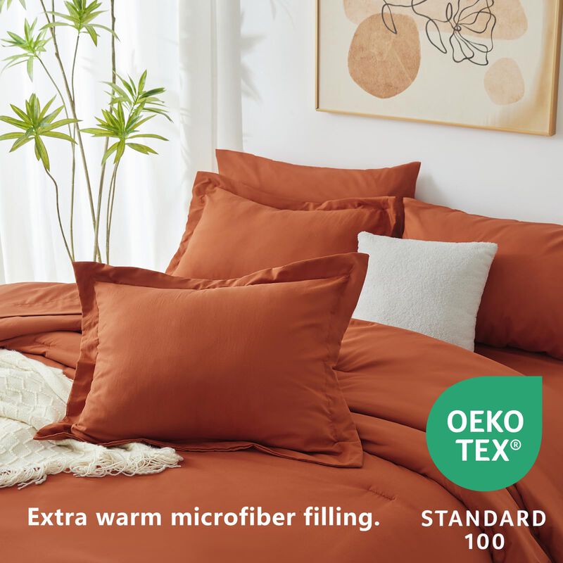 Juego De Edred&oacute;n Cozylux Queen Burnt Orange Jue... image number null