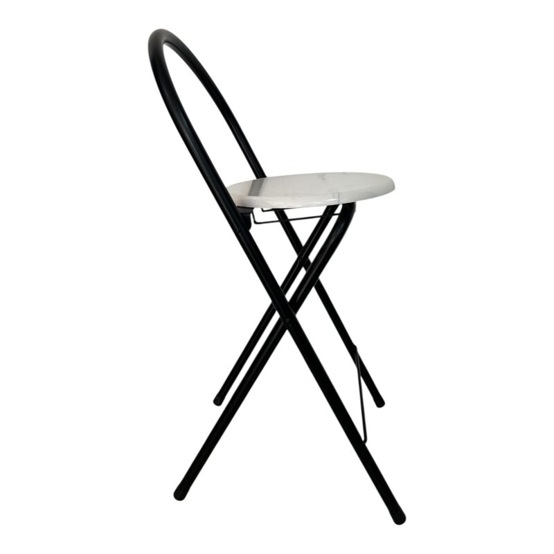 Banco Bar Plegable Redondo Mdf 78.5cm M&aacute;rmol Bl... image number null